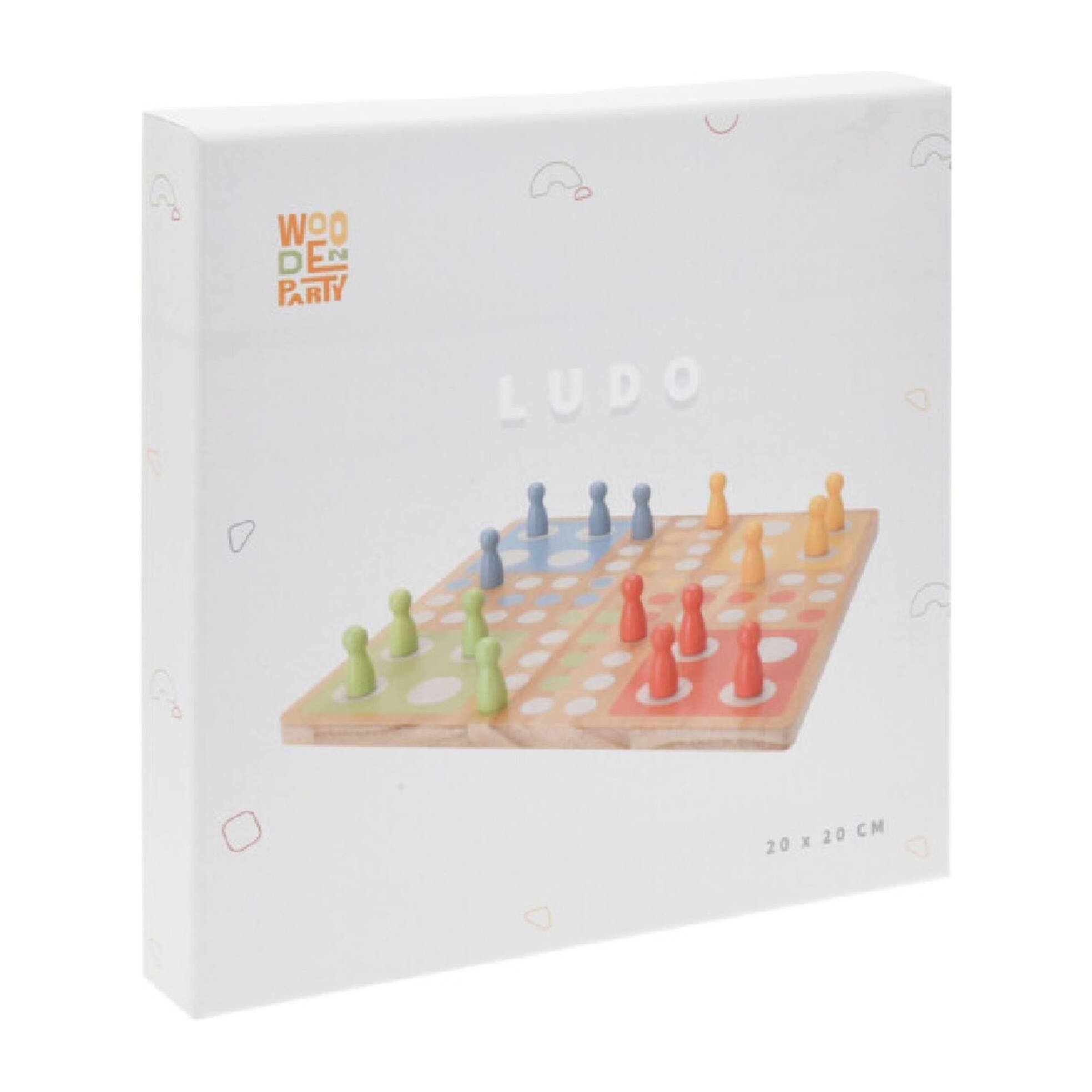 Well home - juego ludo boad en madera de pino y bolsa de algodón