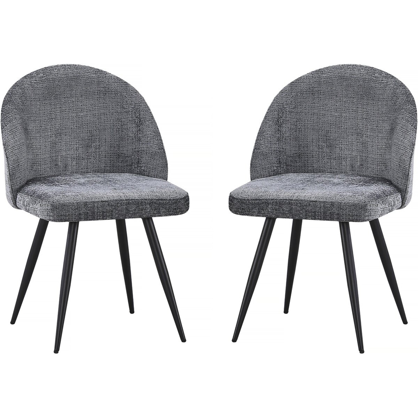 Lot de 2 chaises en tissu "Samuel" - 53 x 51 x 82 cm - Gris