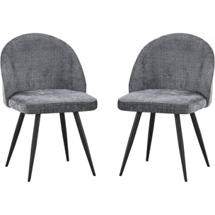 Lot de 2 chaises en tissu "Samuel" - 53 x 51 x 82 cm - Gris