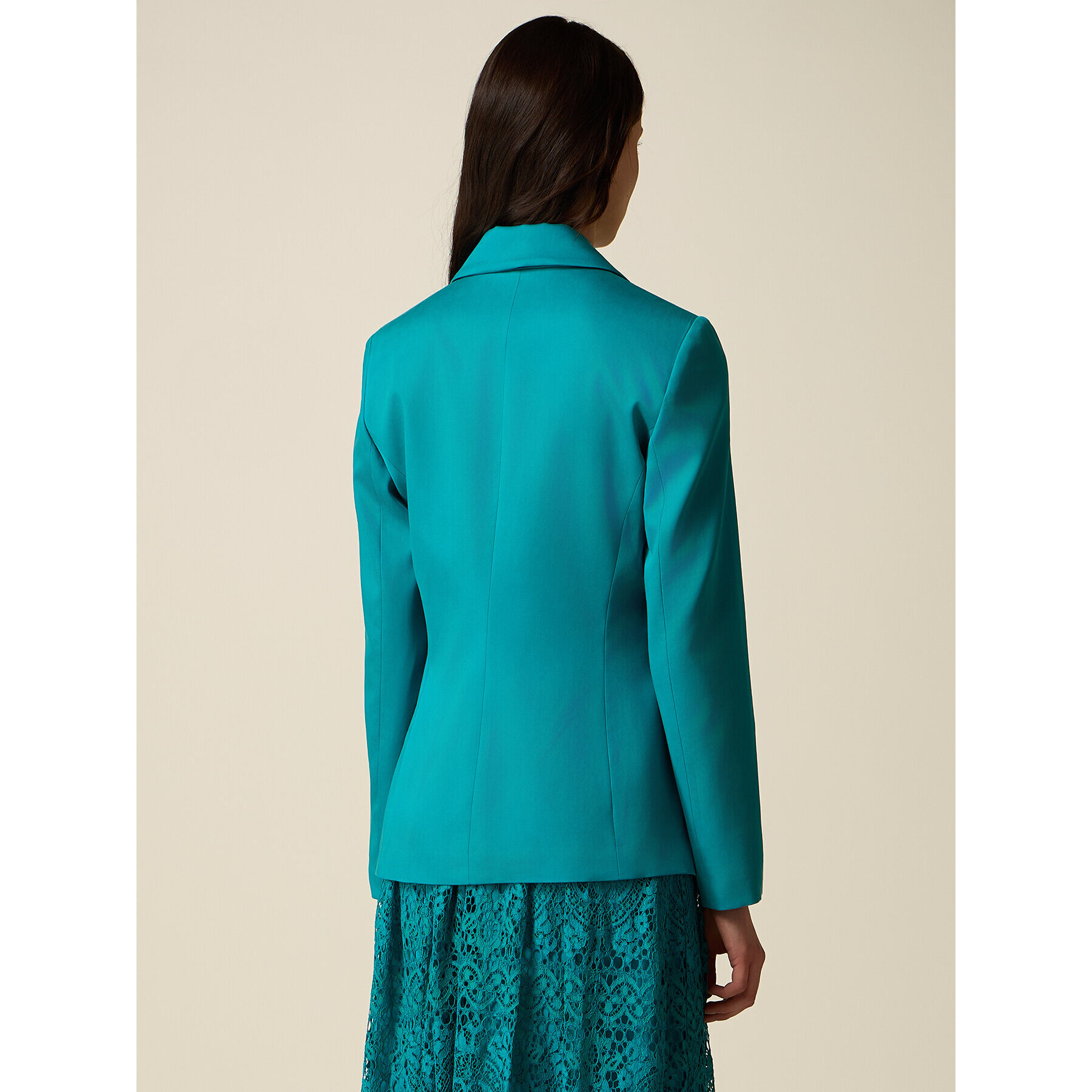 Oltre - Blazer in lyocell con spilla gioiello - Ottanio