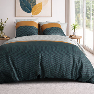 Parure housse de couette imprimé 100% coton - orus