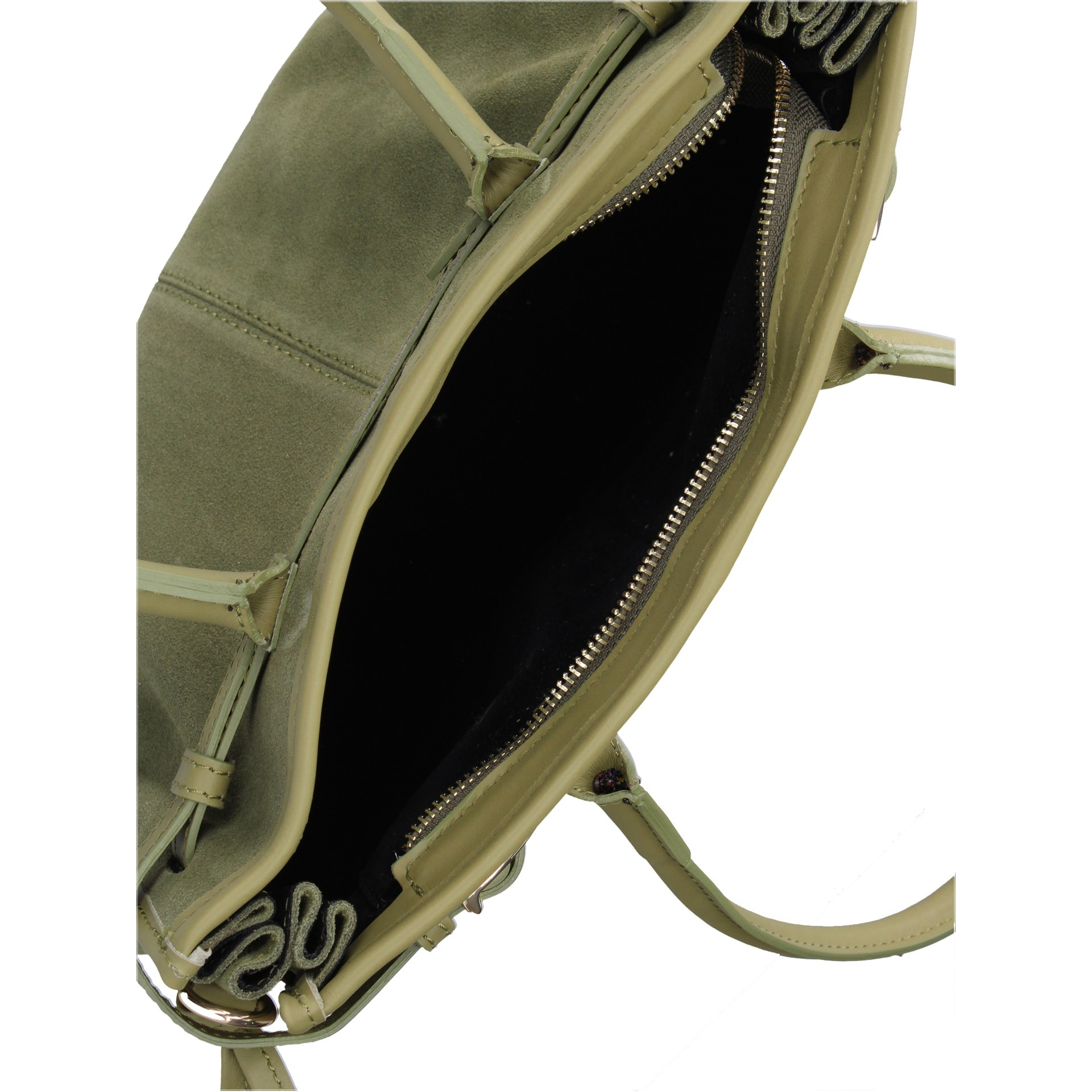 Borsa a spalla da donna Made in Italy - Modello Novara Ultra - Pelle scamosciata - 31.5 x 20.0 x 14.0 cm