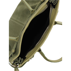 Borsa a spalla da donna Made in Italy - Modello Novara Ultra - Pelle scamosciata - 31.5 x 20.0 x 14.0 cm