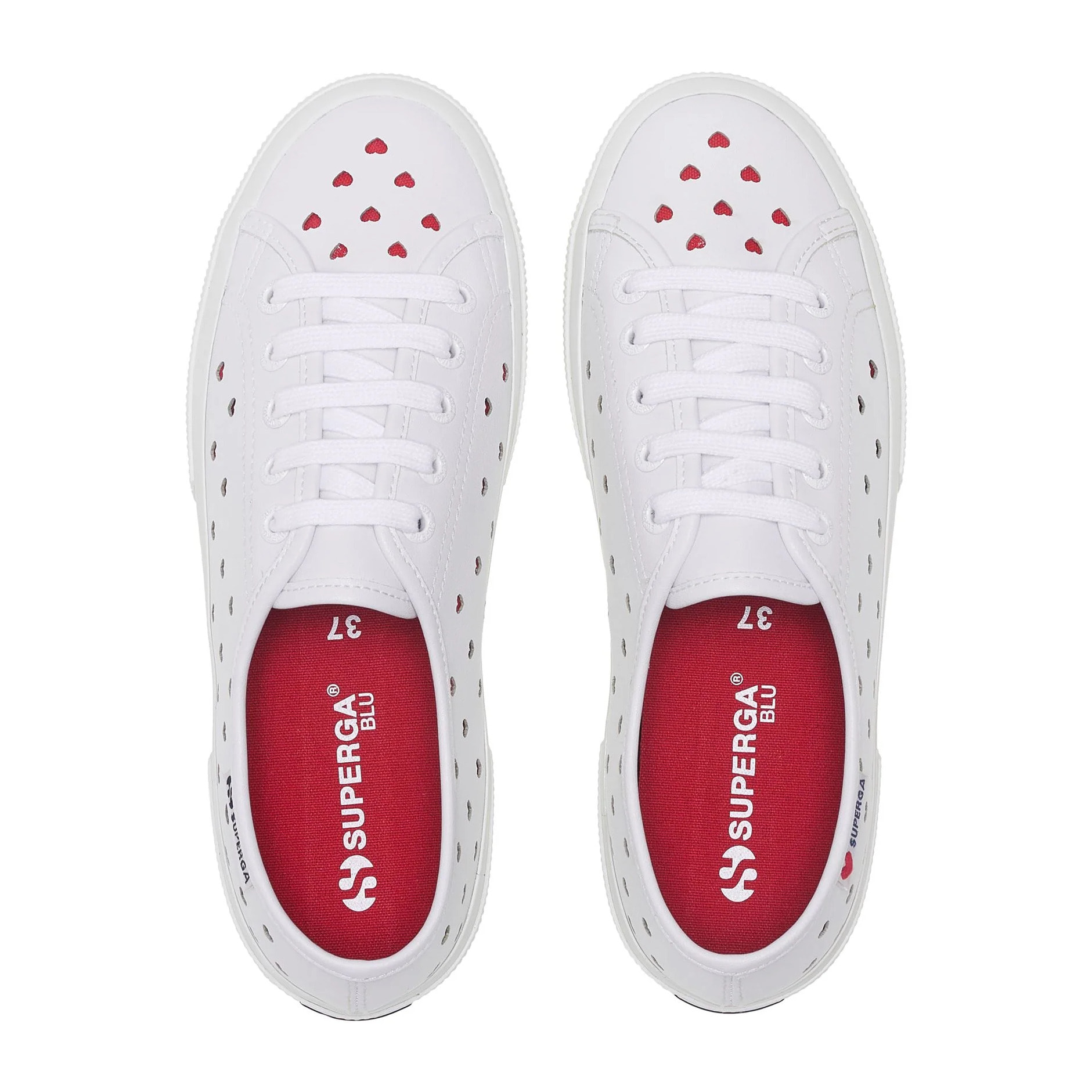 Superga - Mujer Blanco - 3750 HEARTS VEGAN MATERIAL LEGGERA