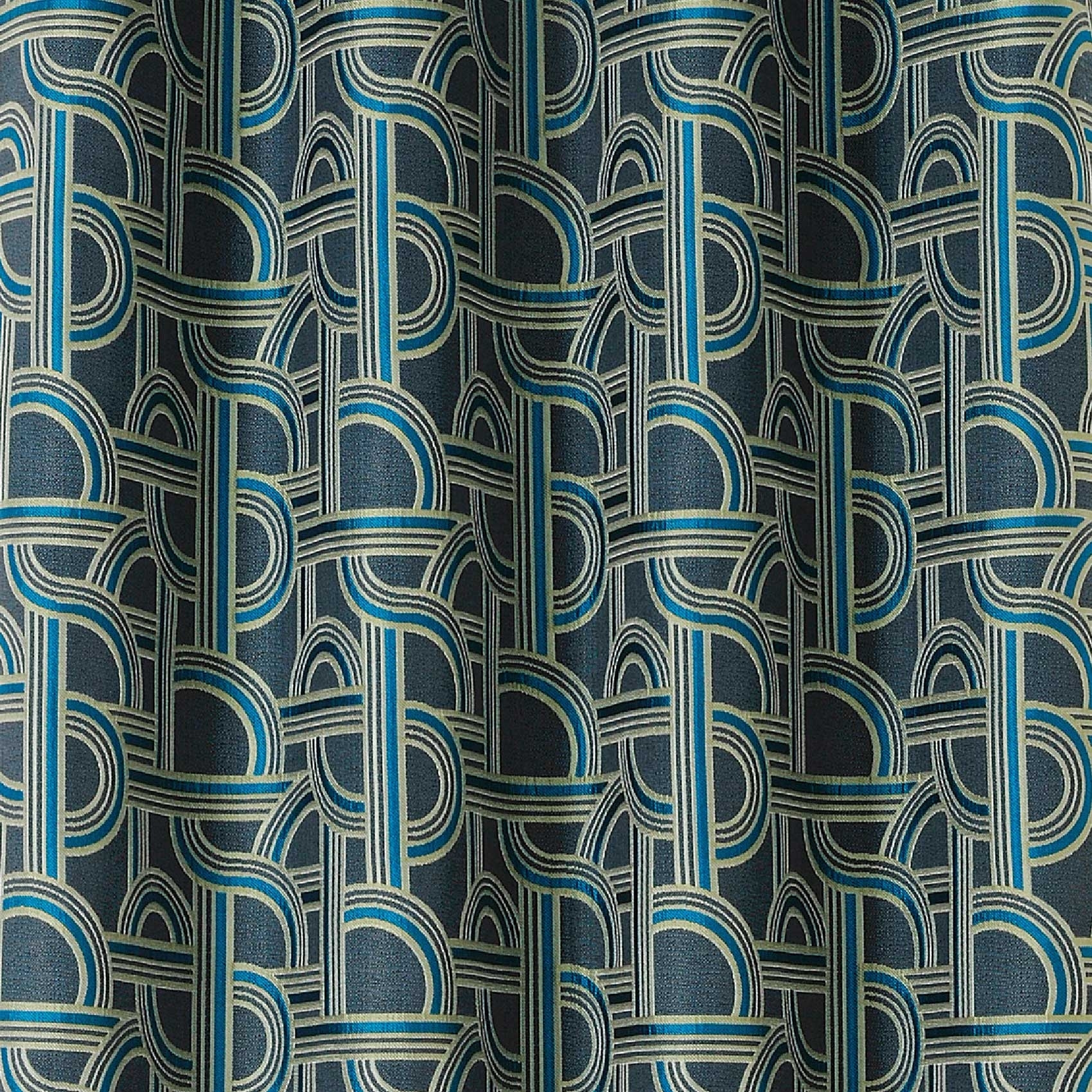 Rideau d'ameublement au style de l'Orient Express - Bleu