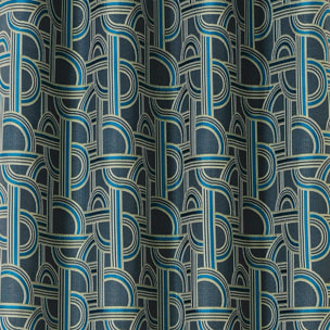 Rideau d'ameublement au style de l'Orient Express - Bleu