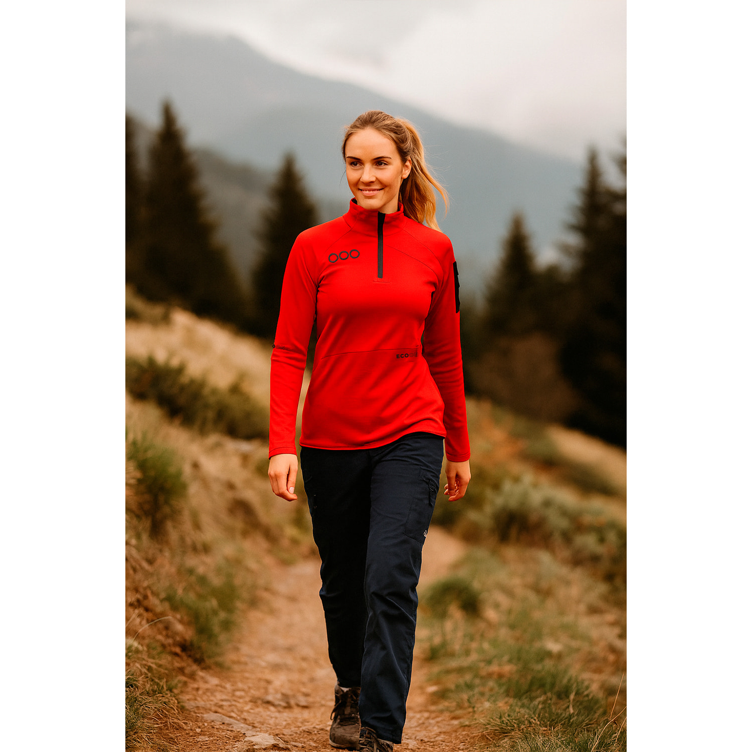 Camiseta para mujer ECOON ECOActive Baselayer - Rojo