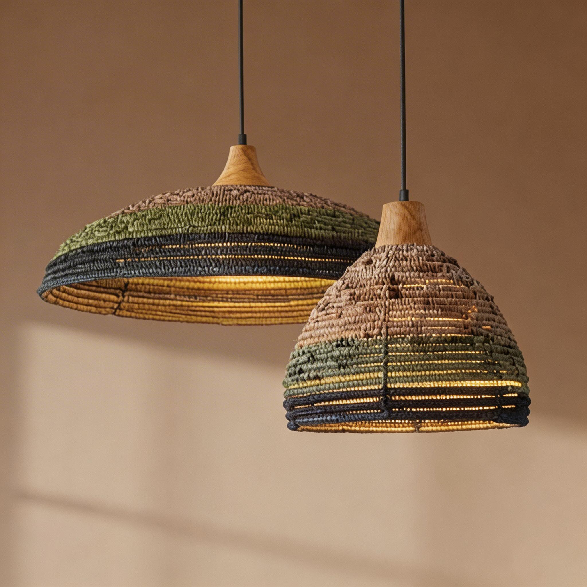 FORLIGHT Korg lampara colgante con pantalla de cuerda natural Ø500mm para bombilla E27