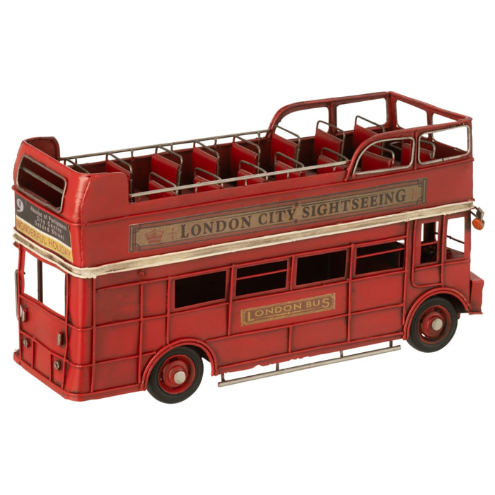 J-Line décoration Bus Antique - métal - rouge