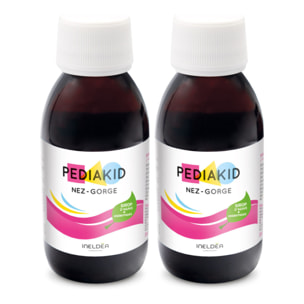PEDIAKID - Sirop Nez-Gorge - Complément Alimentaire Naturel - Formule Exclusive au Sirop d'Agave - Confort Respiratoires - Arôme Naturel Miel-Citron - Lot de 2 sirops de 125ml