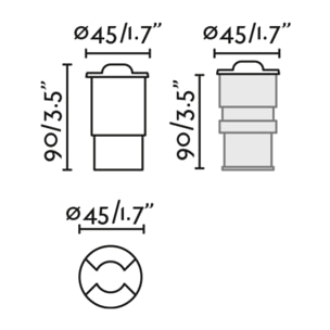 KANE 2 Lampada incasso nichel 2700K inox 316L