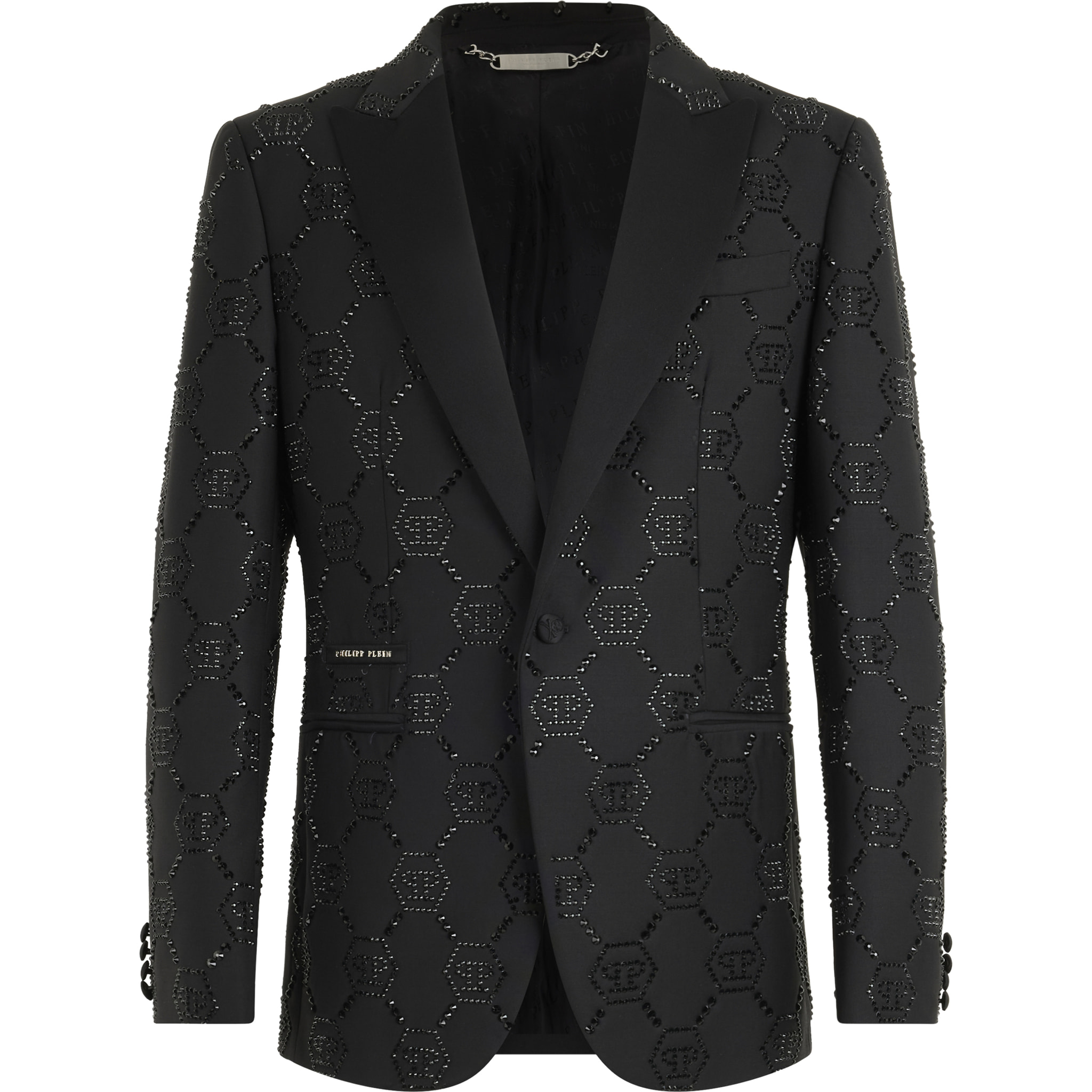 PHILIPP PLEIN Wool Blazer With Stin Details Monogram