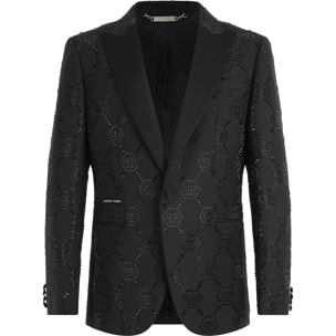 PHILIPP PLEIN Wool Blazer With Stin Details Monogram
