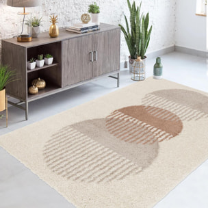 Tapis shaggy tissé motif géométrique FAKI