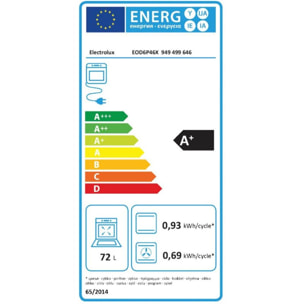 Four encastrable ELECTROLUX EOD6P46X Pyrolyse Chaleur tournante et Vapeur SteamBake 72L
