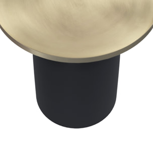 Table d'appoint ronde en métal noir et laiton D45 cm - Lyne