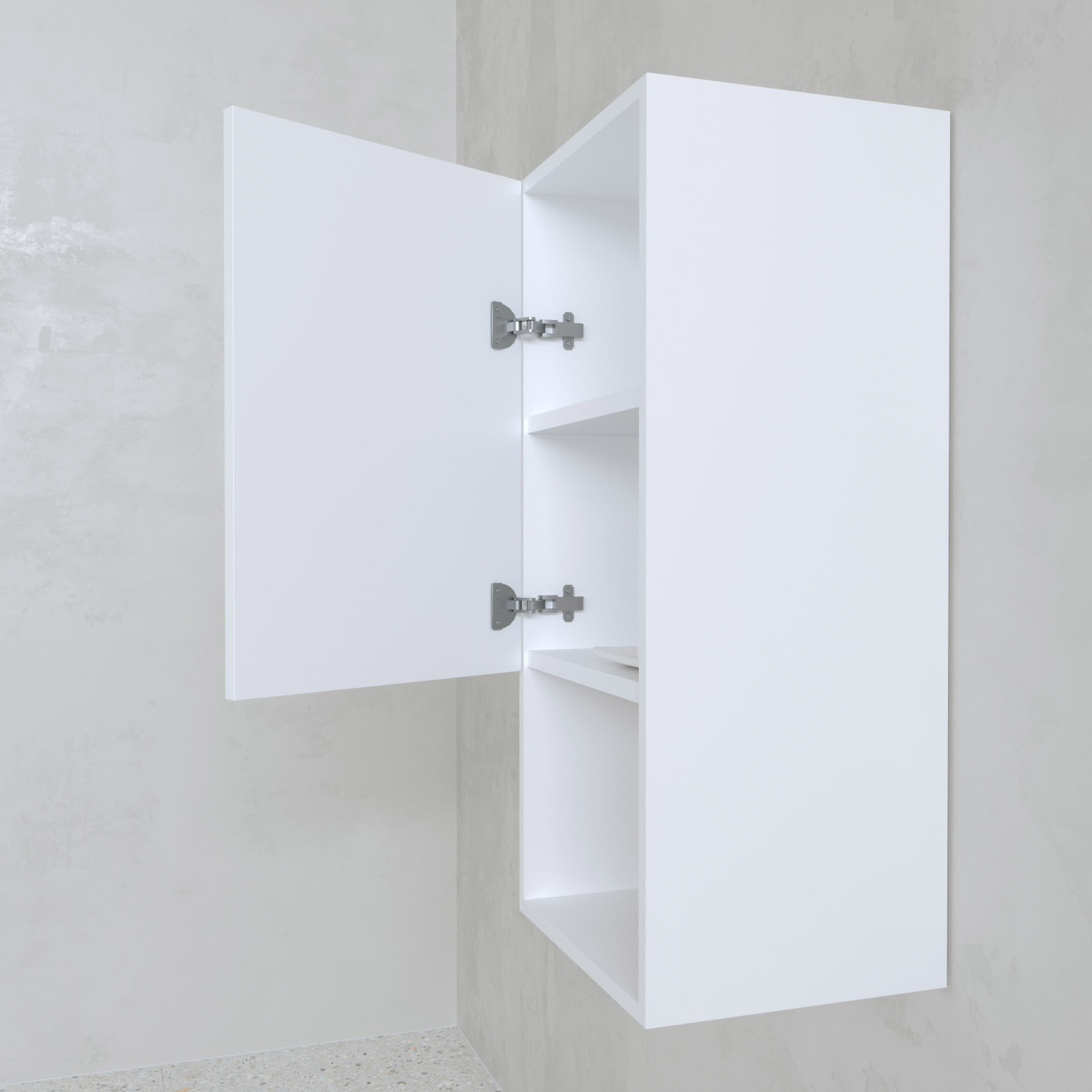 Colonne de rangement blanche - Porte et niche - 35x80x32.5 cm