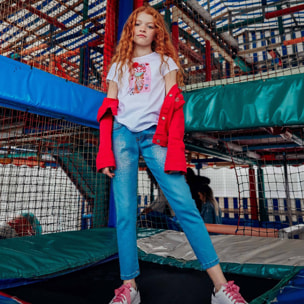 Jeans da bambina con strass in