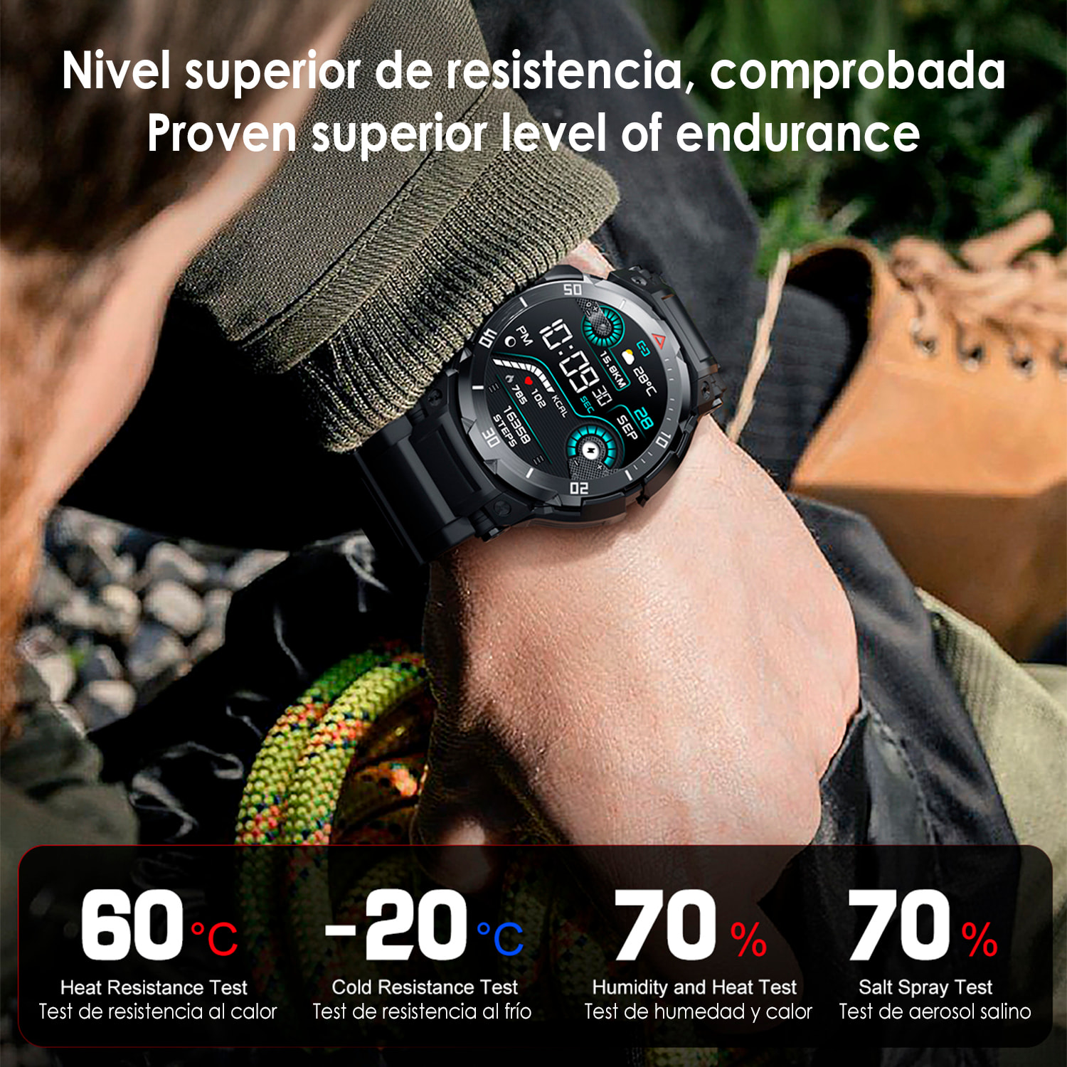 Smartwatch GT100 Pro multideporte, tensión y O2 en sangre, con auriculares TWS 5.1 integrados