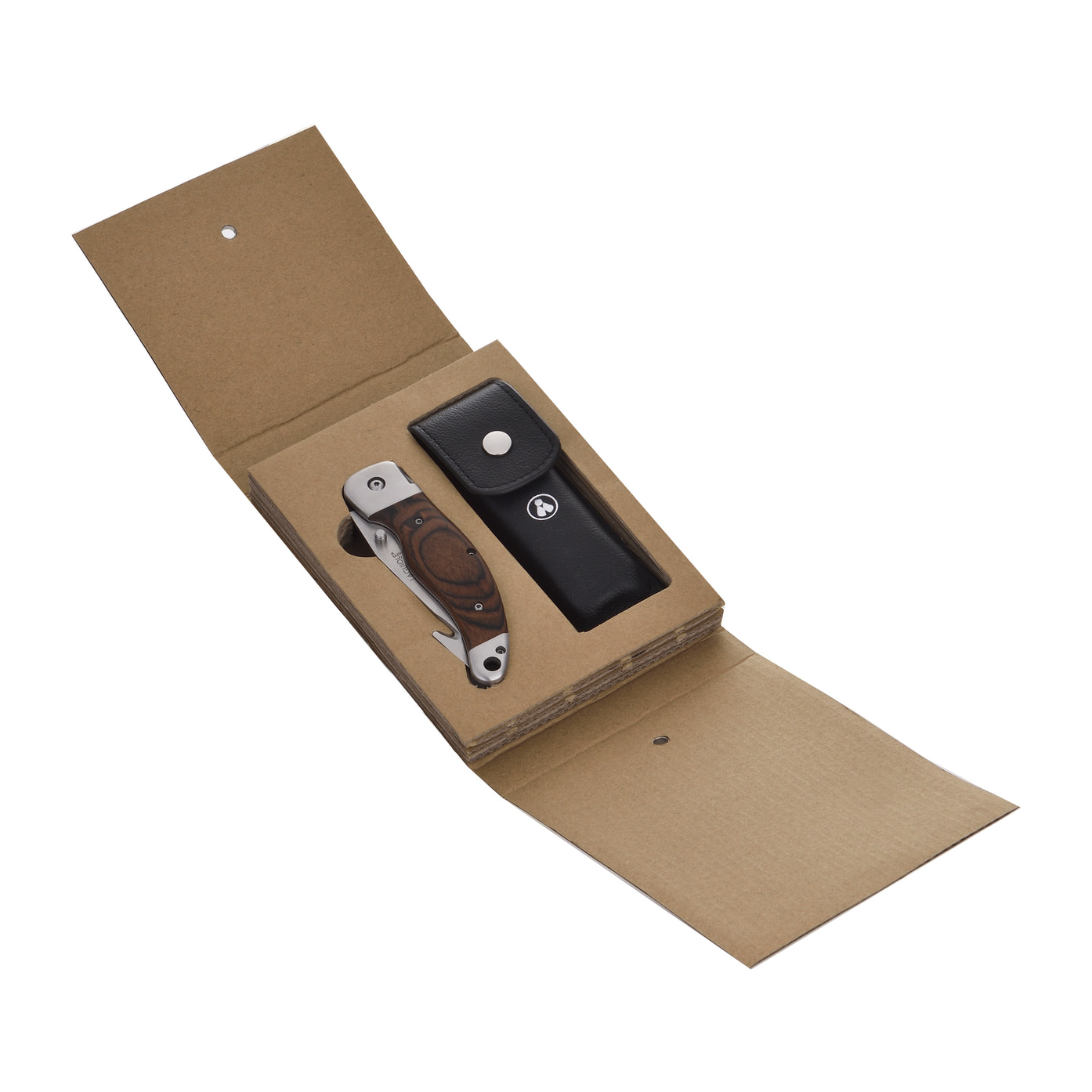 LAGUIOLE HERITAGE Coffret couteau de chasse avec etui en cuir noir