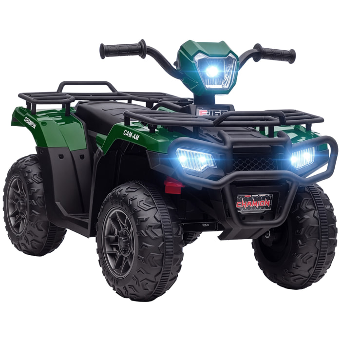 Quad électrique enfant 12V 2 moteurs vitesse 2-4Km/h effets lumineux sonores vert