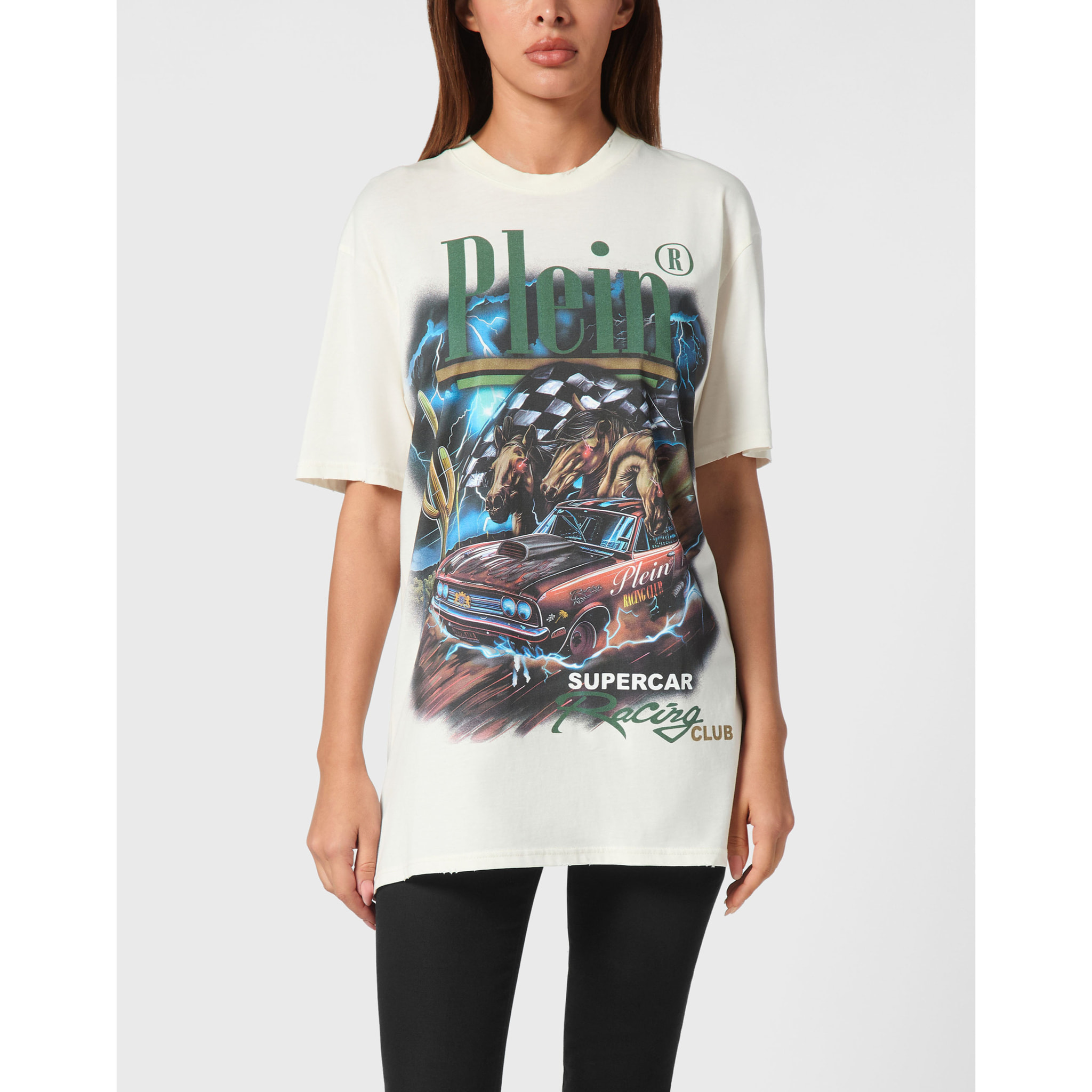 PHILIPP PLEIN T-Shirt Round Neck RACING