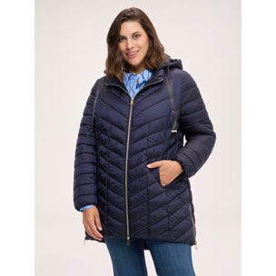 Fiorella Rubino - Plumífero lightweight largo con acolchado en chevron - Azul