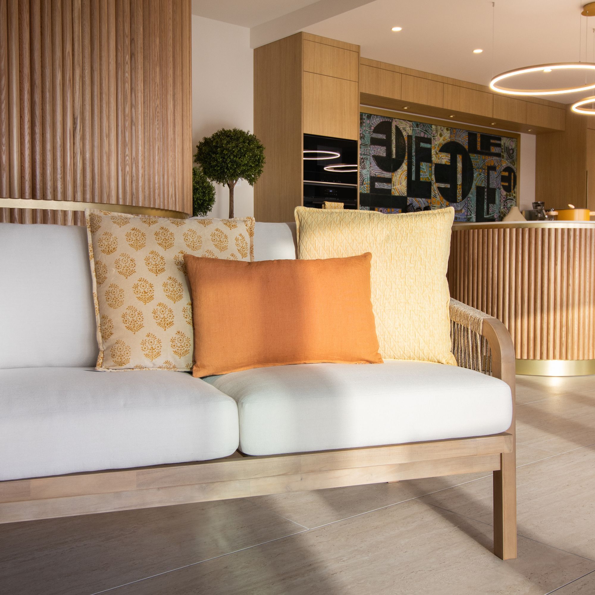 Coussin en lin jaune 30x50cm NYL