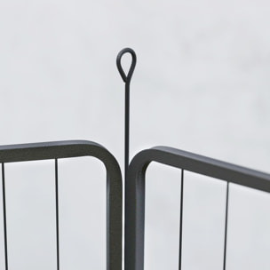 Parc enclos chien modulable pliable 12 panneaux porte verrouillable acier époxy noir