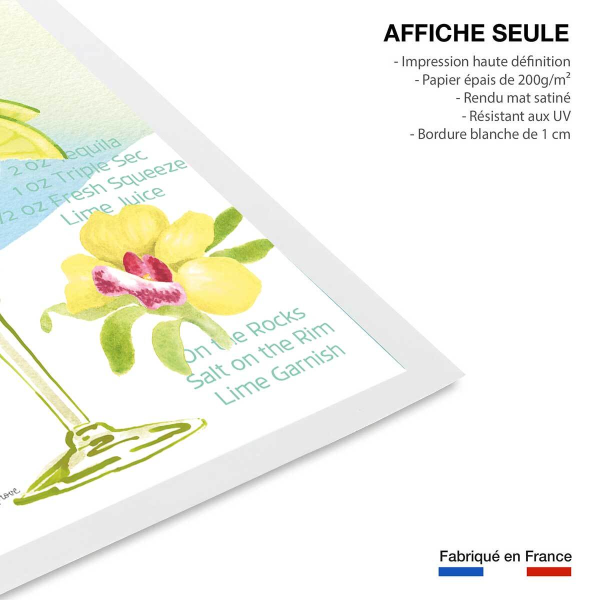 Affiche Margarita en aquarelle Affiche seule
