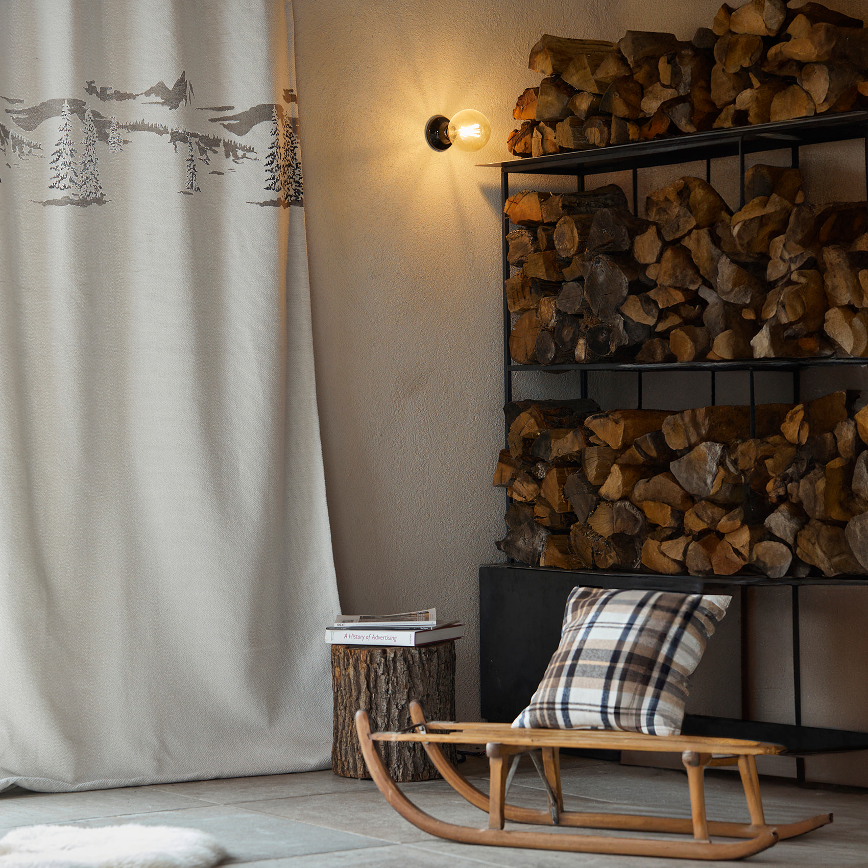 Rideau Montagne  épuré - Ecru