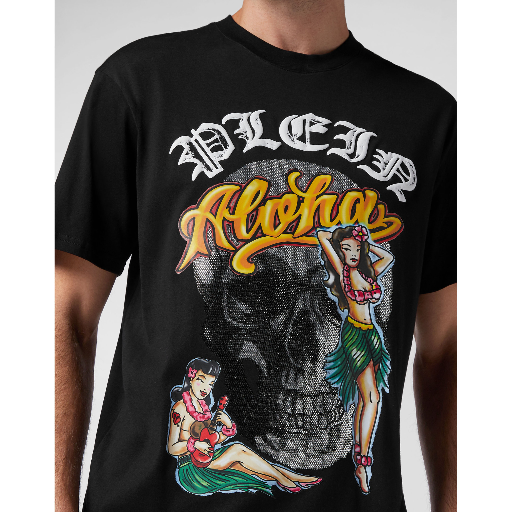 PHILIPP PLEIN Camiseta de cuello redondo y manga corta HAWAII