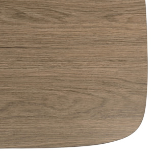 JULIA - Table d'appoint 2 plateaux bi-matière mocha/noir pieds métal