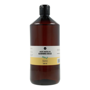 PLANETA HUERTO | Aceite Vegetal de Almendras Dulces 1 L – 100% Puro y Natural, Hidratante para Piel y Cabello, Uso Cosmético y Masaje