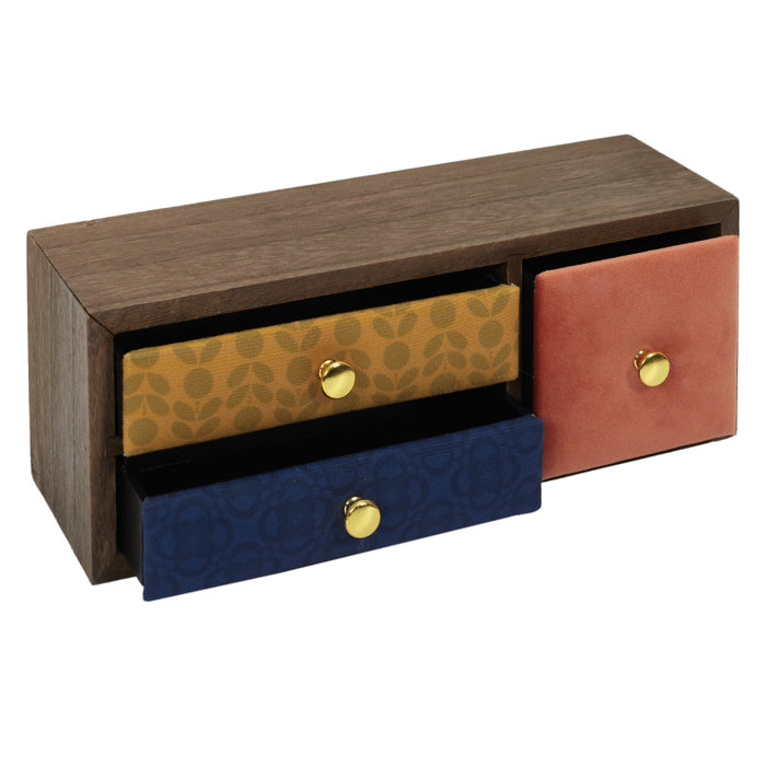 Rangement 3 Tiroirs Velours