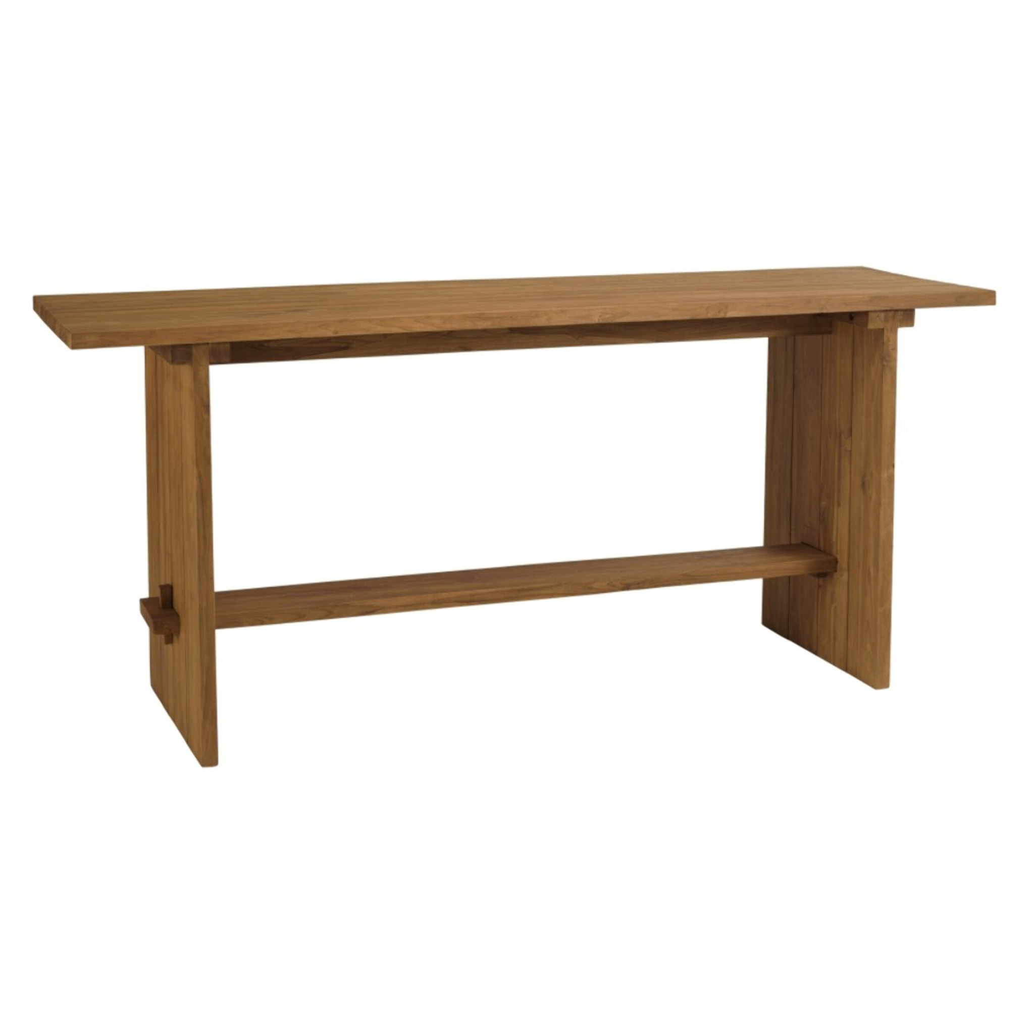 COLINE - Bar de jardin 240x70cm en bois de teck recyclé couleur naturelle