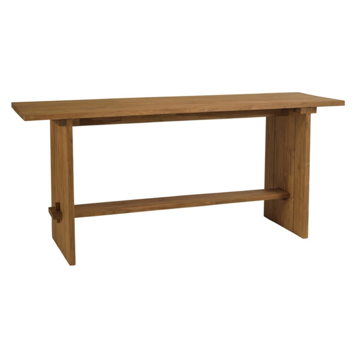 COLINE - Bar de jardin 240x70cm en bois de teck recyclé couleur naturelle