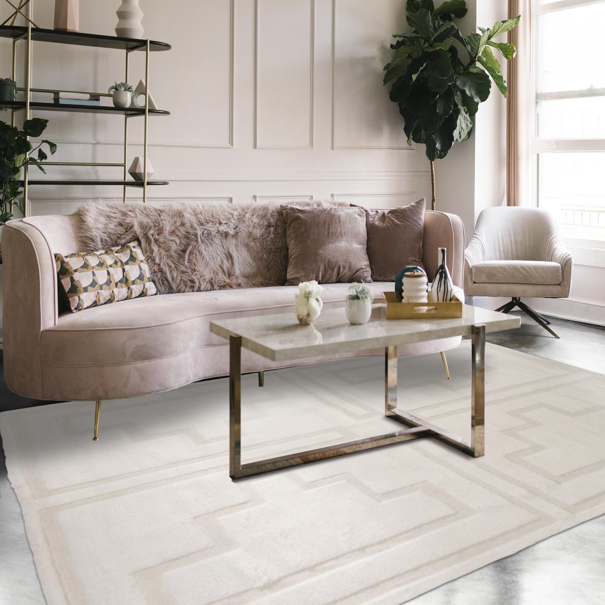 Authentique tapis Noué main en relief en laine