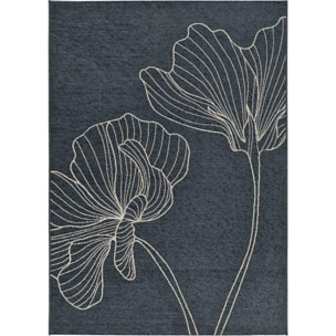 VELVET Alfombra de exterior floral gris, varias medidas disponibles.