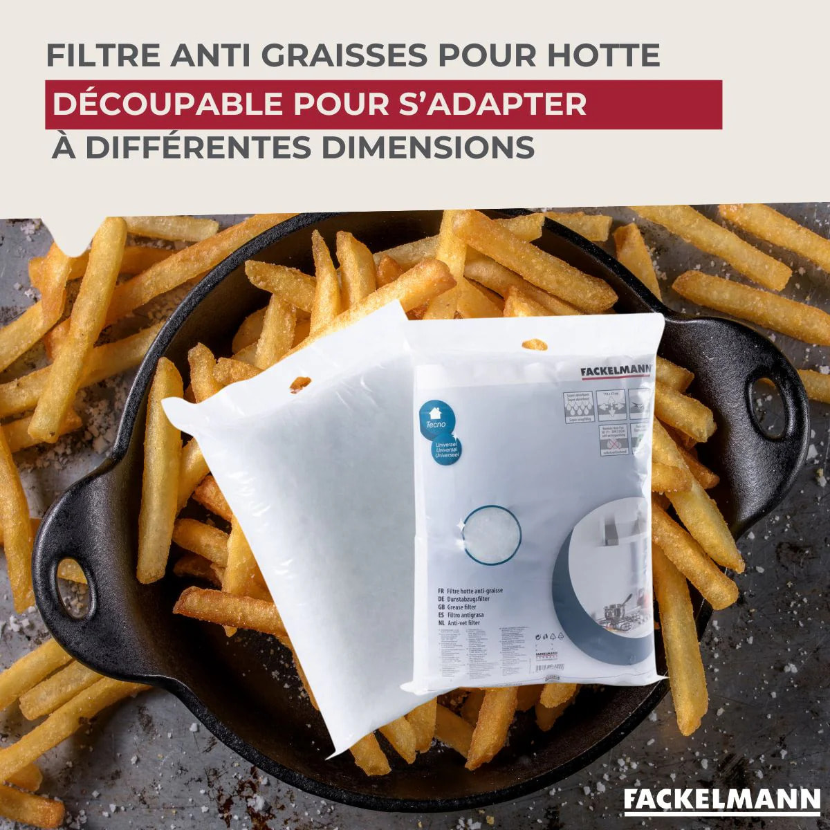Filtre pour hotte anti-graisse 114 x 47 cm Fackelmann Accessoires pour hotte et friture