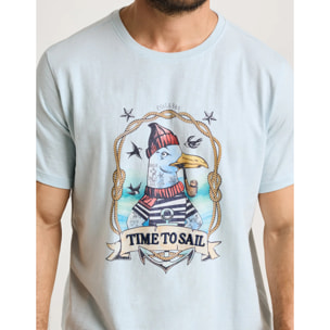 Camiseta Manga Corta Azul Celeste - Gaviote