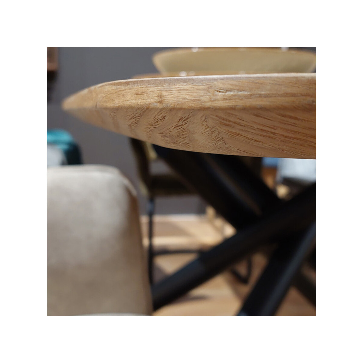 Table L. 200 cm en bois de frêne stratifié et pieds en métal - AGOSTA