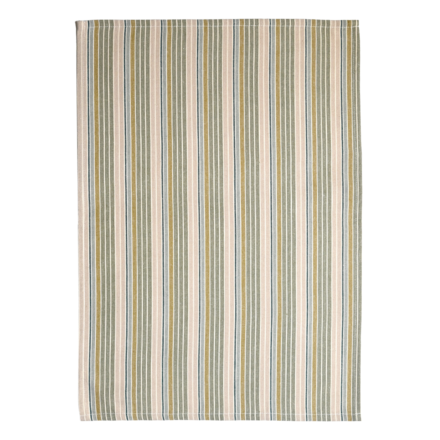 Torchon de cuisine en coton à rayures tissées - Kaki