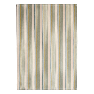 Torchon de cuisine en coton à rayures tissées - Kaki