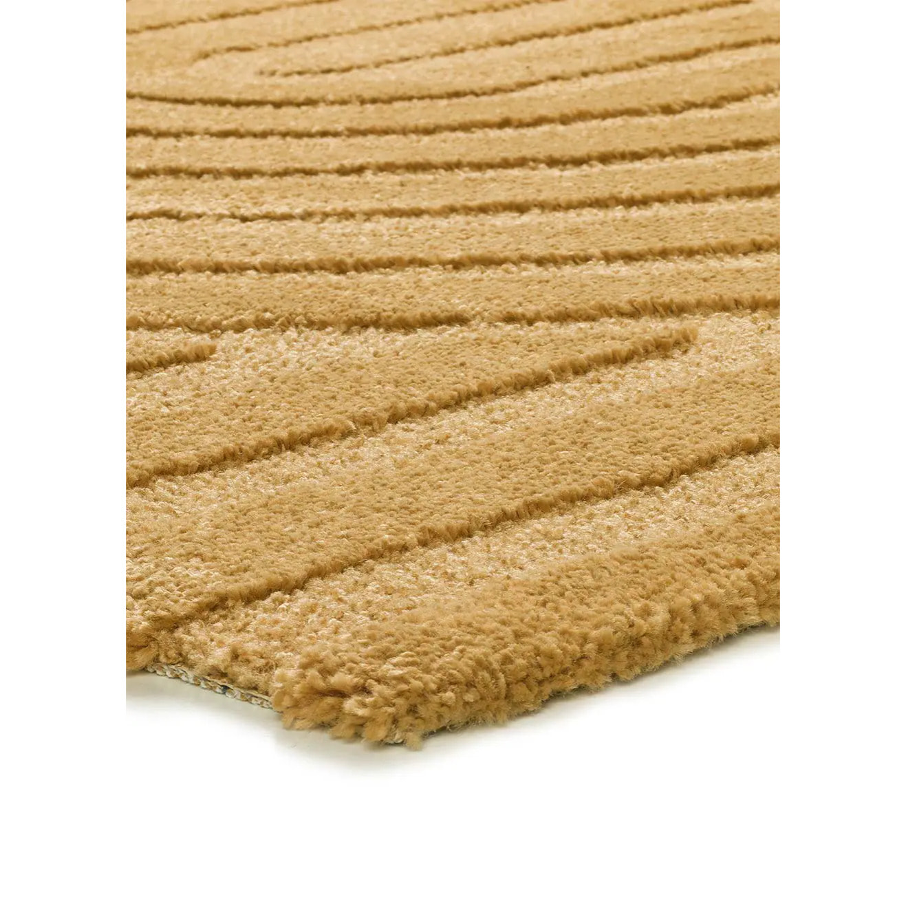 SNOWY Alfombra con relieve de estilo escandinavo en mostaza, varias medidas disponibles.