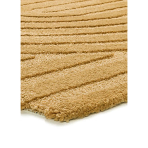 SNOWY Alfombra con relieve de estilo escandinavo en mostaza, varias medidas disponibles.