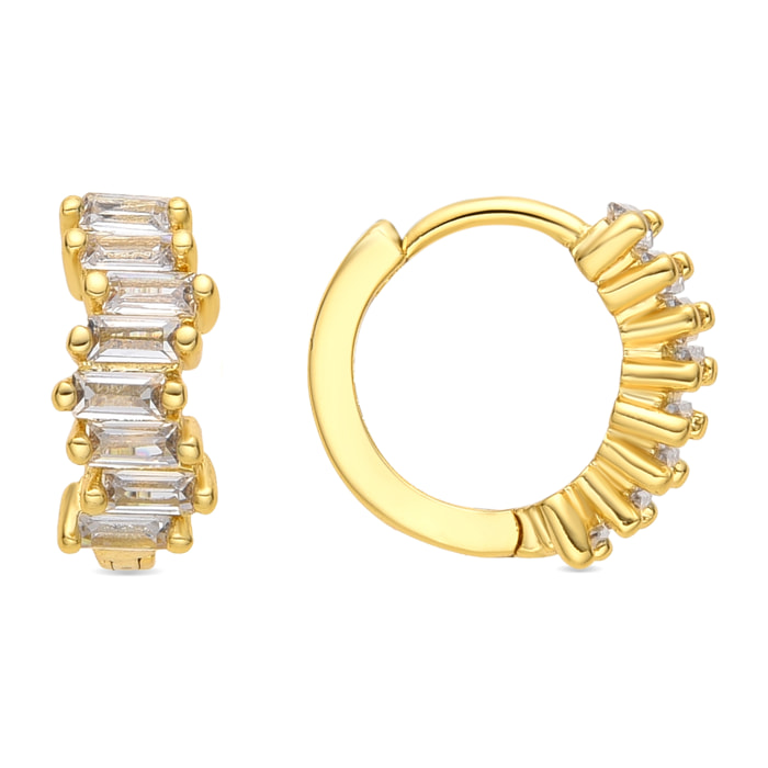 Pendientes acabado oro amarillo de 18k y Circonita Brillante