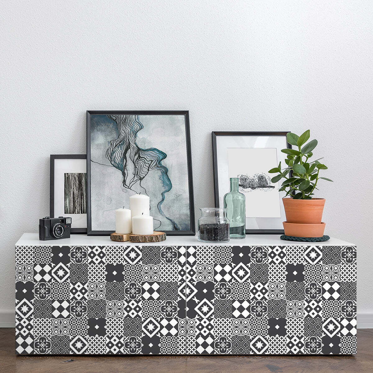Sticker carrelage - Ambiance Sticker - 60 CARREAUX DE CIMENT MEUBLE AUTHENTIQUES VOGIA - 20x20cm