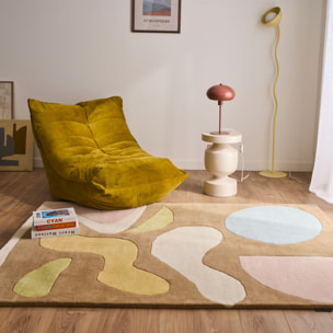 PANTONE - Tapis en laine fait main RAYON TENDRE à motif abstrait