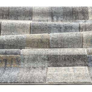 Tappeto Moderno Salotto Soggiorno Camera Grigio-Blu